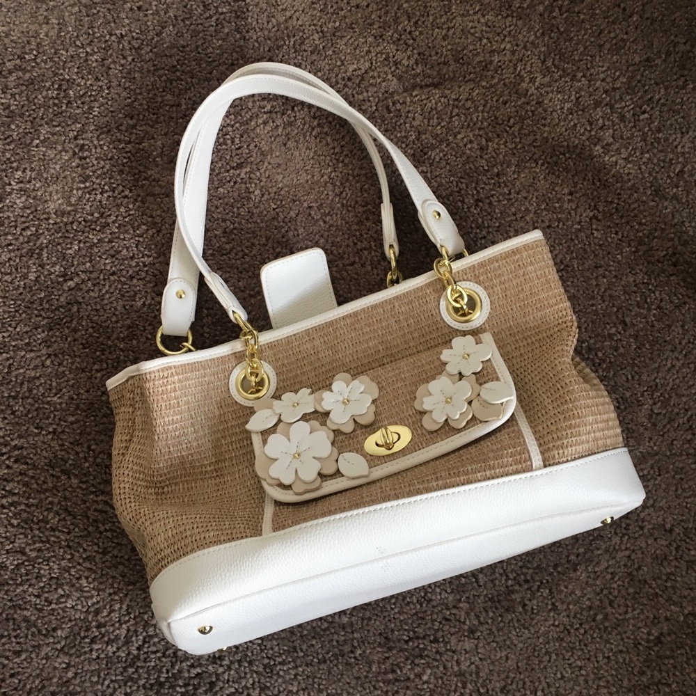 Liz Claiborne White and brown purse